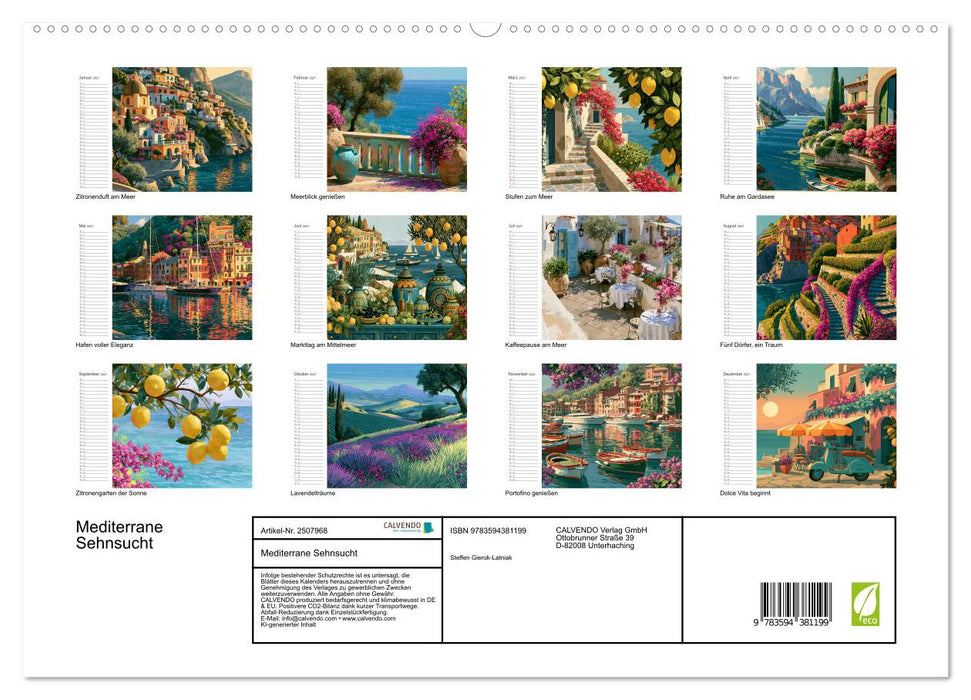 Mediterrane Sehnsucht (CALVENDO Premium Wandkalender 2027)