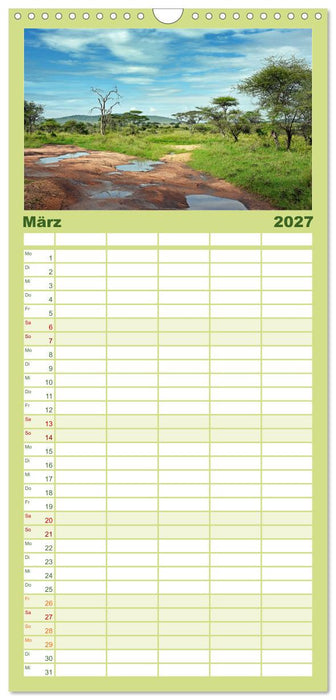 Erlebe mit mir die Landschaften Tansanias (CALVENDO Familienplaner 2027)