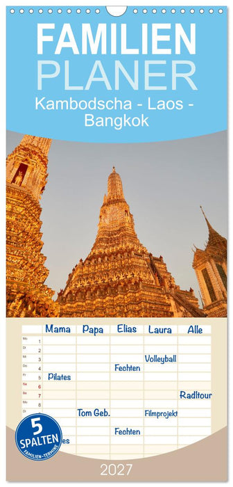 Kambodscha - Laos - Bangkok (CALVENDO Familienplaner 2027)