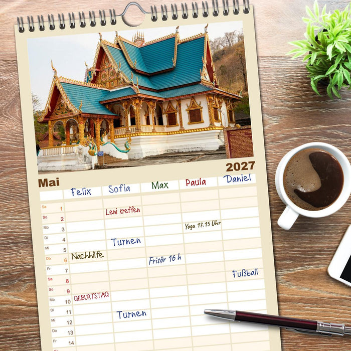 Kambodscha - Laos - Bangkok (CALVENDO Familienplaner 2027)