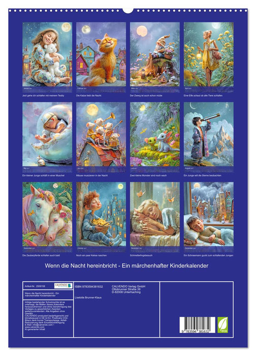 Wenn die Nacht hereinbricht - Ein märchenhafter Kinderkalender (CALVENDO Premium Wandkalender 2027)