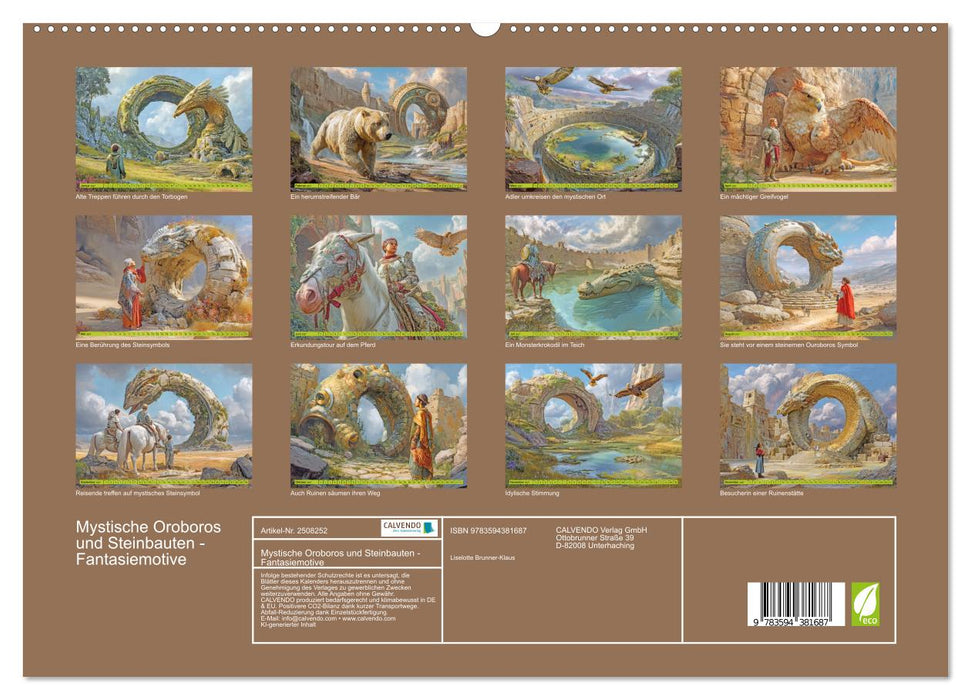 Mystische Oroboros und Steinbauten - Fantasiemotive (CALVENDO Premium Wandkalender 2027)