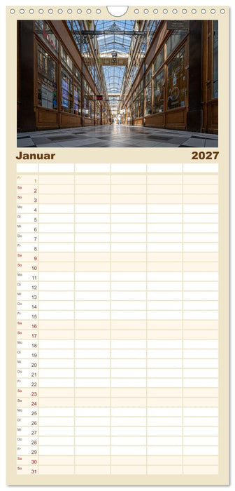 Verborgene Passagen von Paris (CALVENDO Familienplaner 2027)