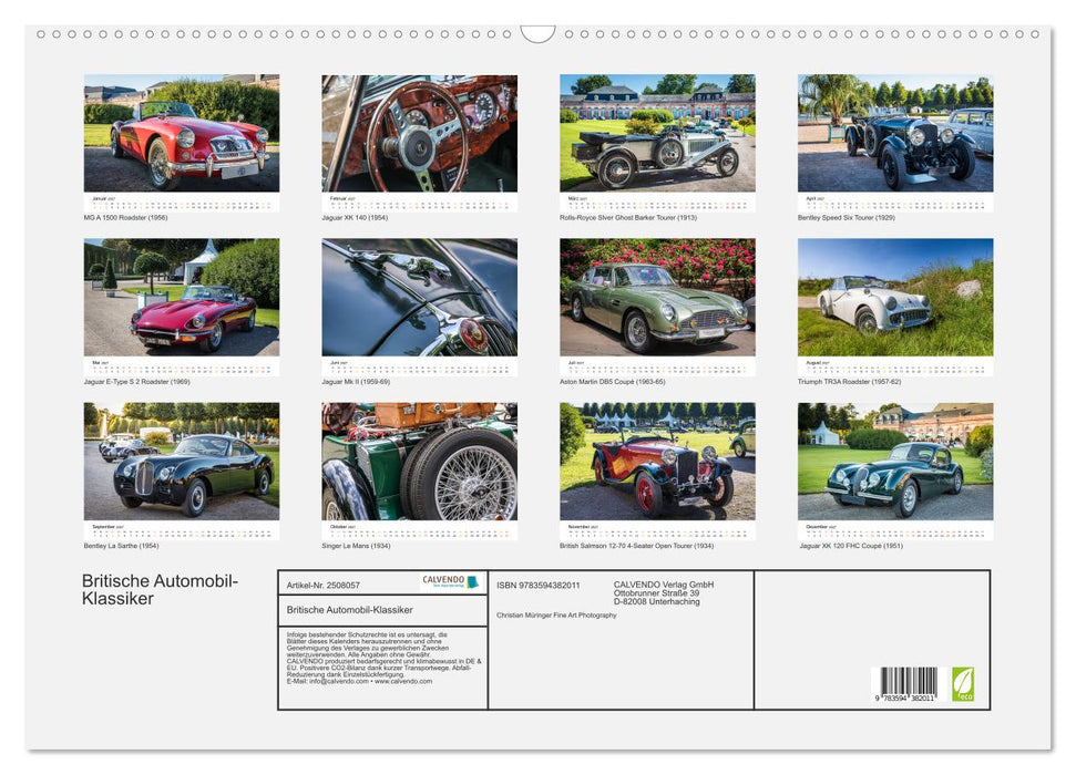 Britische Automobil-Klassiker (CALVENDO Wandkalender 2027)