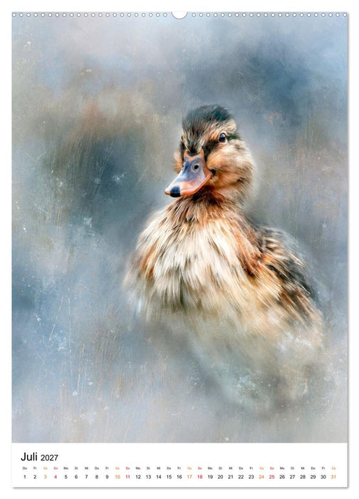 Fell und Feder - Tierporträts in sanften Farben (CALVENDO Premium Wandkalender 2027)