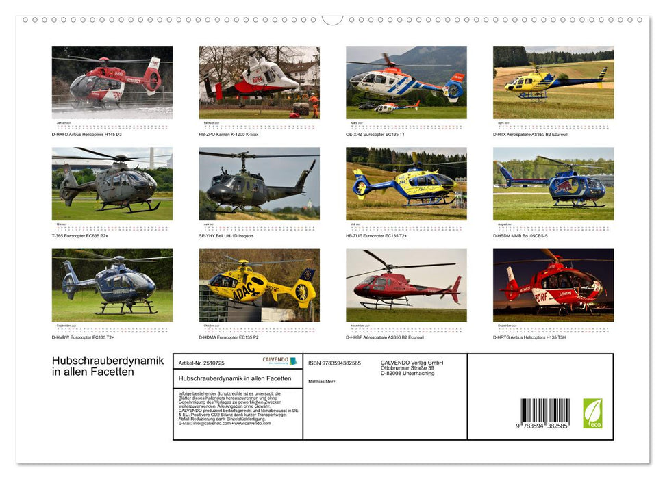 Hubschrauberdynamik in allen Facetten (CALVENDO Premium Wandkalender 2027)