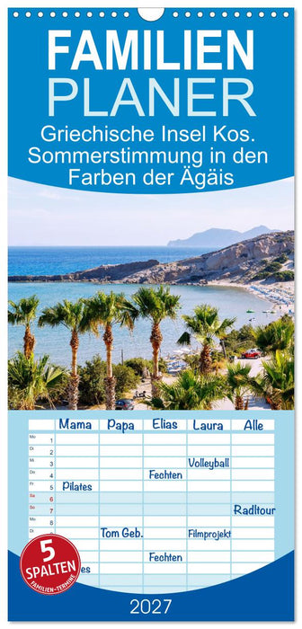 Griechische Insel Kos. Sommerstimmung in den Farben der Ägäis (CALVENDO Familienplaner 2027)