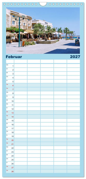 Griechische Insel Kos. Sommerstimmung in den Farben der Ägäis (CALVENDO Familienplaner 2027)