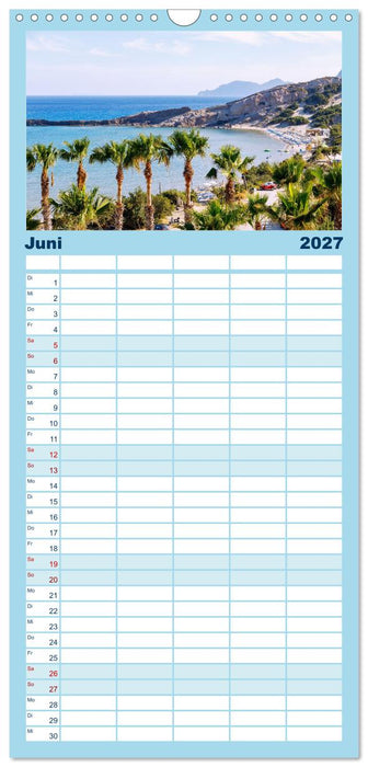 Griechische Insel Kos. Sommerstimmung in den Farben der Ägäis (CALVENDO Familienplaner 2027)