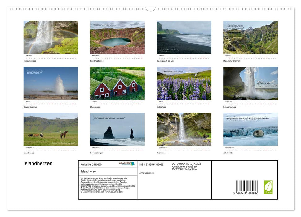 Islandherzen (CALVENDO Premium Wandkalender 2027)