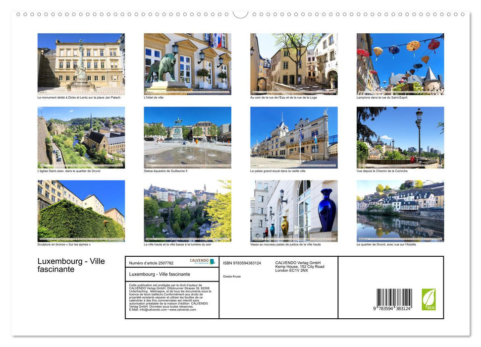 Luxembourg - Ville fascinante (CALVENDO Calendrier supérieur 2027)