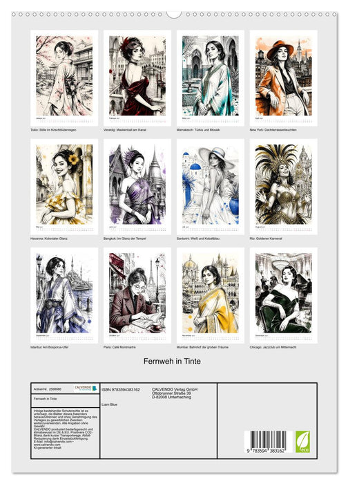 Fernweh in Tinte (CALVENDO Premium Wandkalender 2027)