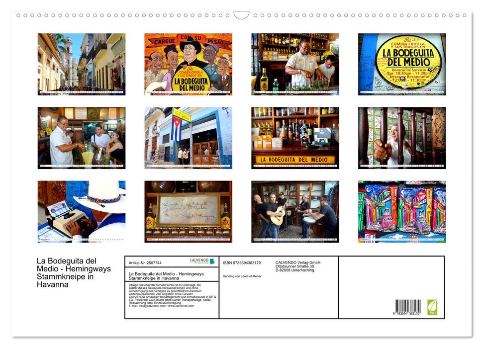 La Bodeguita del Medio - Hemingways Stammkneipe in Havanna (CALVENDO Wandkalender 2027)