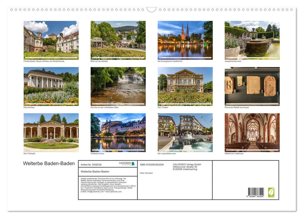 Welterbe Baden-Baden (CALVENDO Wandkalender 2027)
