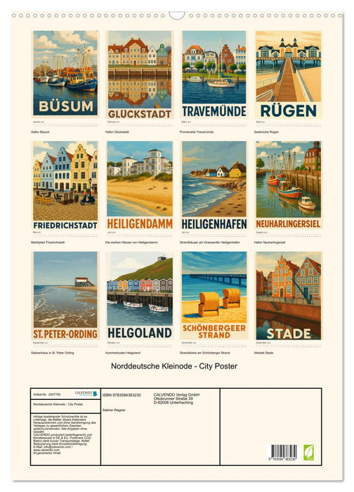 Norddeutsche Kleinode - City Poster (CALVENDO Wandkalender 2027)