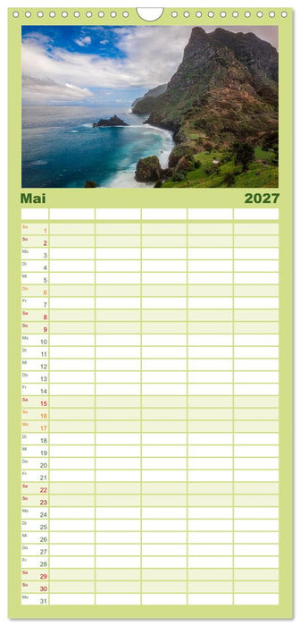 Madeira - Insel der Kontraste (CALVENDO Familienplaner 2027)
