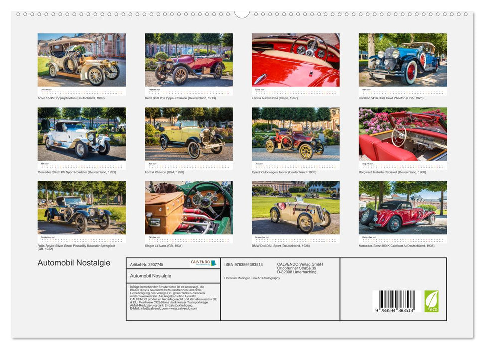Automobil Nostalgie (CALVENDO Premium Wandkalender 2027)