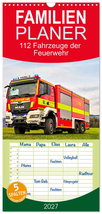 112 Fahrzeuge der Feuerwehr (CALVENDO Familienplaner 2027)