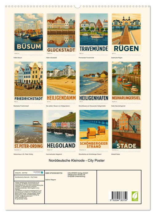 Norddeutsche Kleinode - City Poster (CALVENDO Premium Wandkalender 2027)