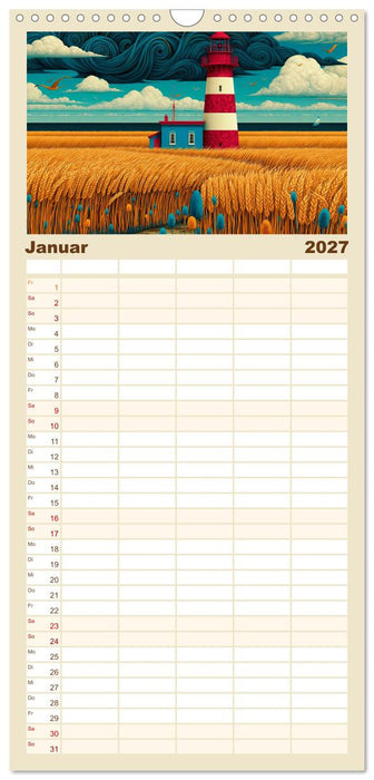 Küstenfantasien mit Fernwehgarantie (CALVENDO Familienplaner 2027)