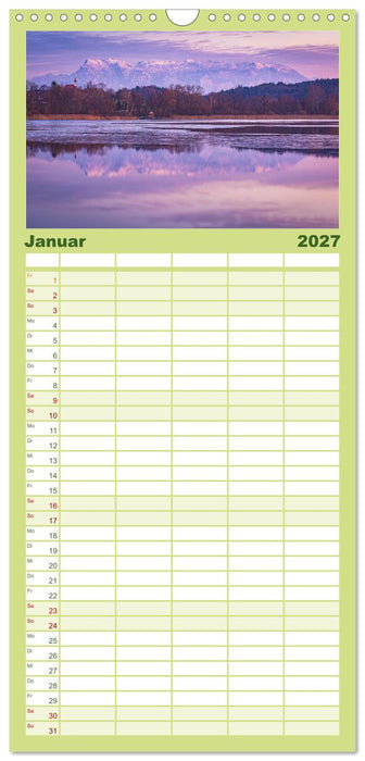 Alpenseen - Berge im Spiegel (CALVENDO Familienplaner 2027)