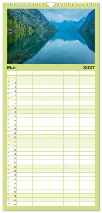 Alpenseen - Berge im Spiegel (CALVENDO Familienplaner 2027)