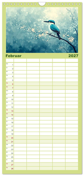 Fell Feder Pfote und Herz (CALVENDO Familienplaner 2027)