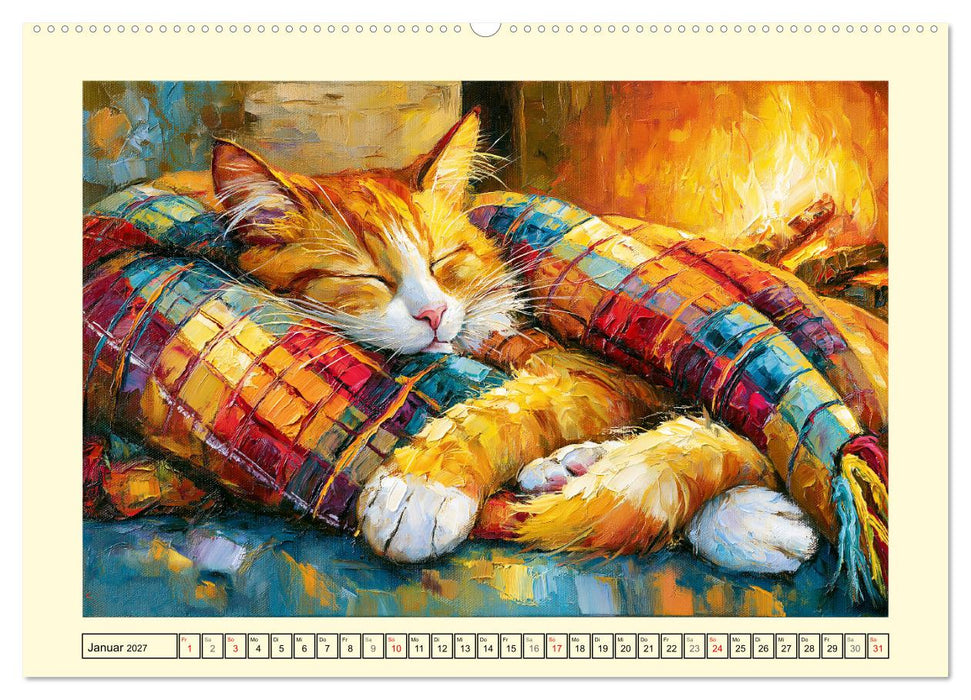 Cozy Cat Moments. Kuschelzeit und leises Schnurren (CALVENDO Wandkalender 2027)