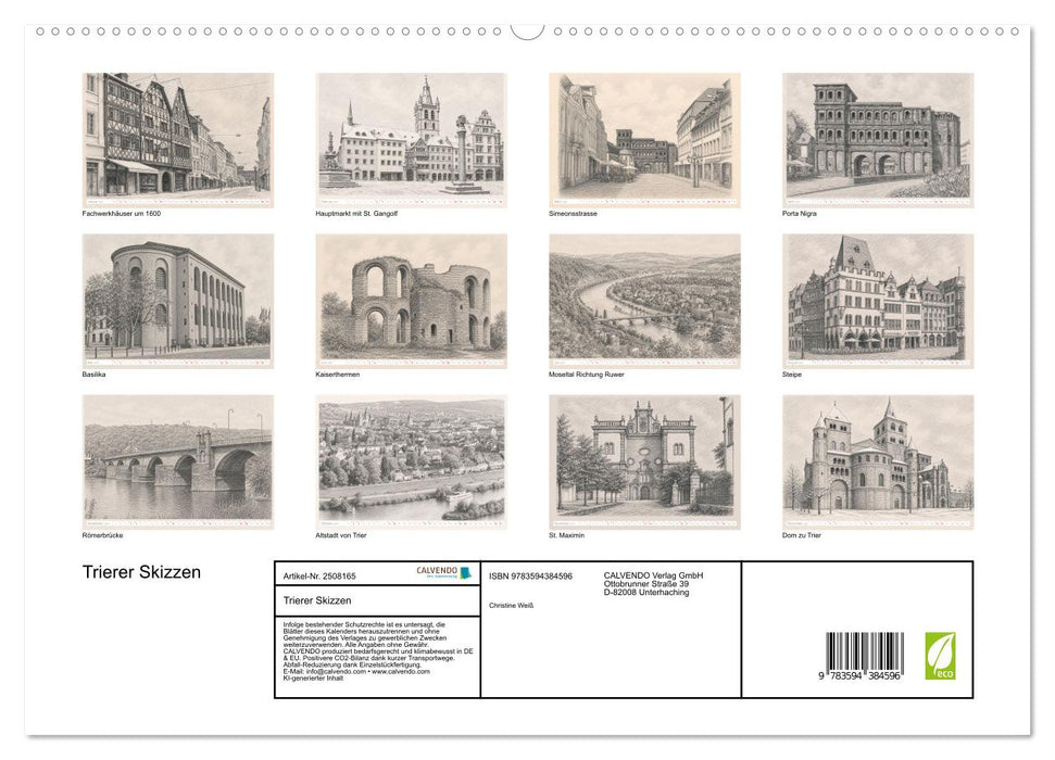 Trierer Skizzen (CALVENDO Premium Wandkalender 2027)