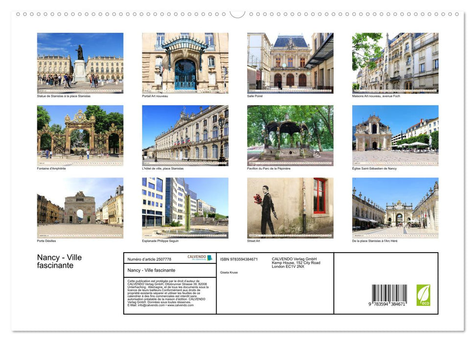 Nancy - Ville fascinante (CALVENDO Calendrier supérieur 2027)