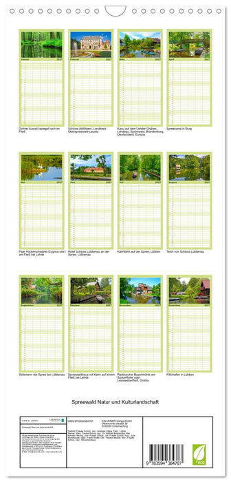 Spreewald Natur und Kulturlandschaft (CALVENDO Familienplaner 2027)