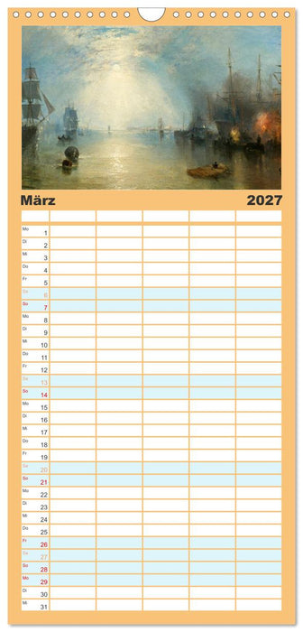 Im Mondschein. Malerische stille Nacht - Kunstkalender (CALVENDO Familienplaner 2027)