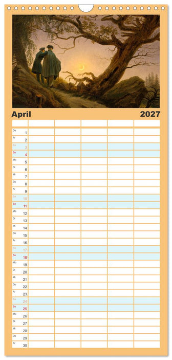 Im Mondschein. Malerische stille Nacht - Kunstkalender (CALVENDO Familienplaner 2027)