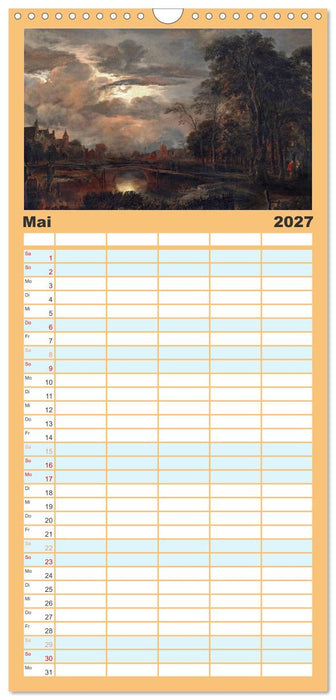 Im Mondschein. Malerische stille Nacht - Kunstkalender (CALVENDO Familienplaner 2027)