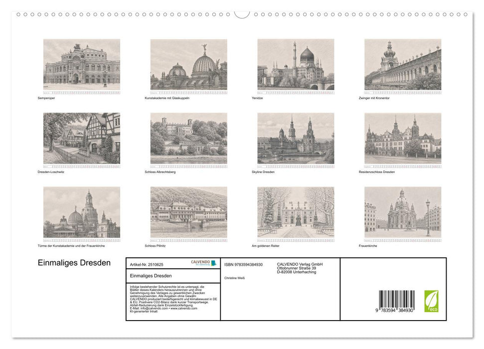 Einmaliges Dresden (CALVENDO Premium Wandkalender 2027)