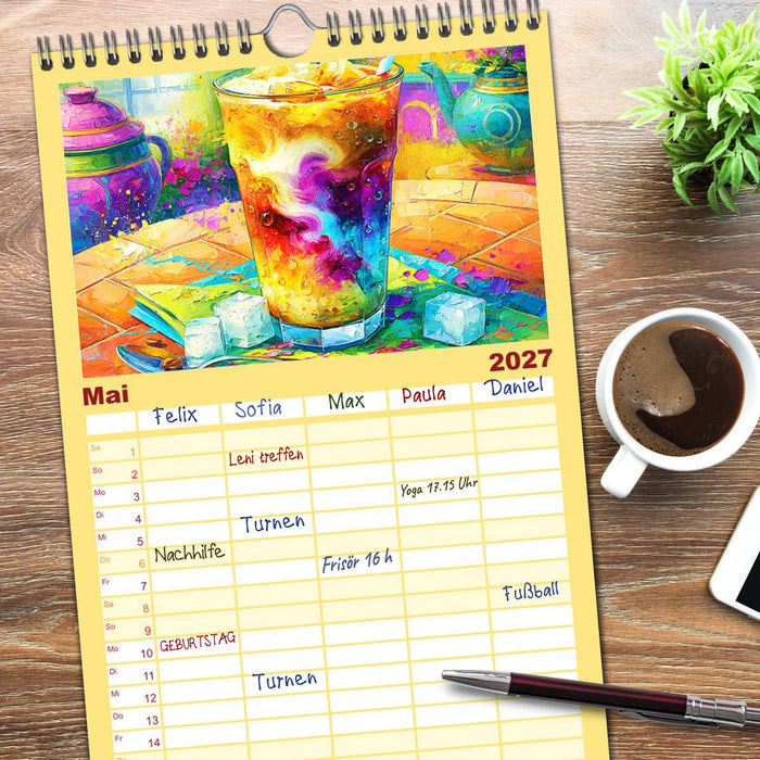 Kaffee und Ruhe. Dein Guide für gemütliche Alltagsinseln (CALVENDO Familienplaner 2027)