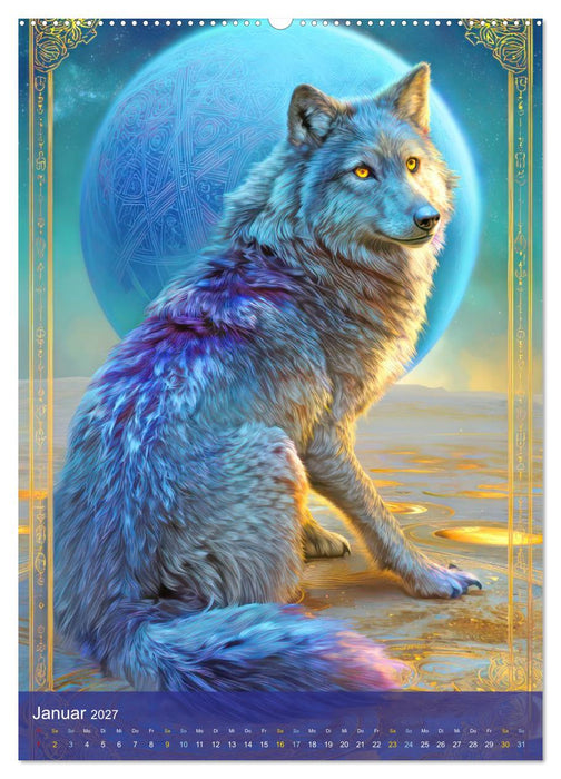 Kraftvolle Tierportraits - Illustrationen (CALVENDO Premium Wandkalender 2027)