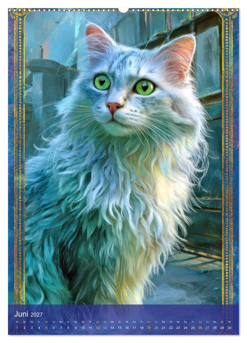Kraftvolle Tierportraits - Illustrationen (CALVENDO Premium Wandkalender 2027)