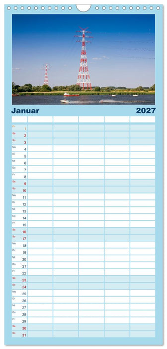 Das Alte Land und die Elbe. Auf dem Weg zur Flussmündung (CALVENDO Familienplaner 2027)