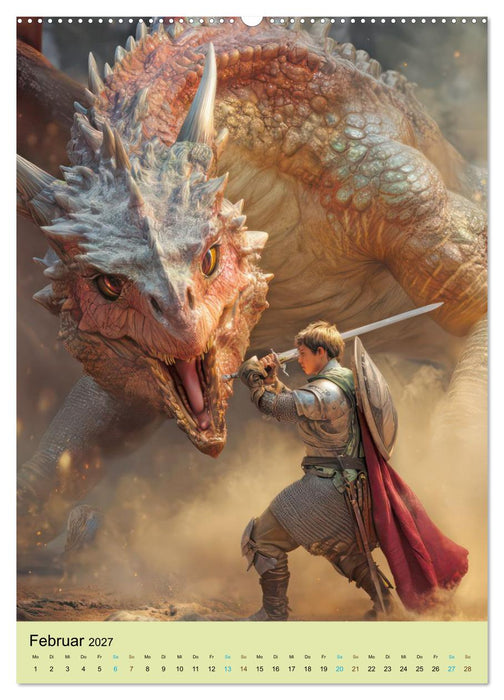 Erwachte Drachen - Illustrationen (CALVENDO Premium Wandkalender 2027)