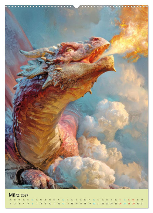 Erwachte Drachen - Illustrationen (CALVENDO Premium Wandkalender 2027)