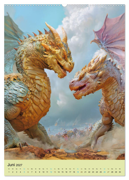 Erwachte Drachen - Illustrationen (CALVENDO Premium Wandkalender 2027)