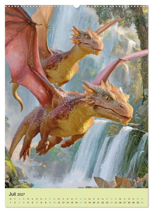 Erwachte Drachen - Illustrationen (CALVENDO Premium Wandkalender 2027)