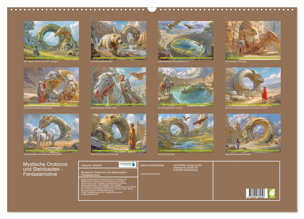 Mystische Oroboros und Steinbauten - Fantasiemotive (CALVENDO Wandkalender 2027)