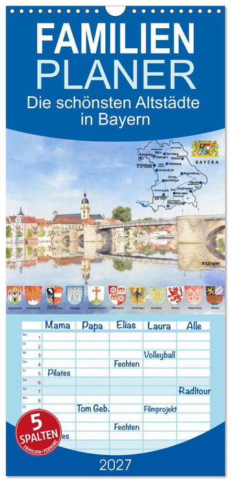 Die schönsten Altstädte in Bayern (CALVENDO Familienplaner 2027)