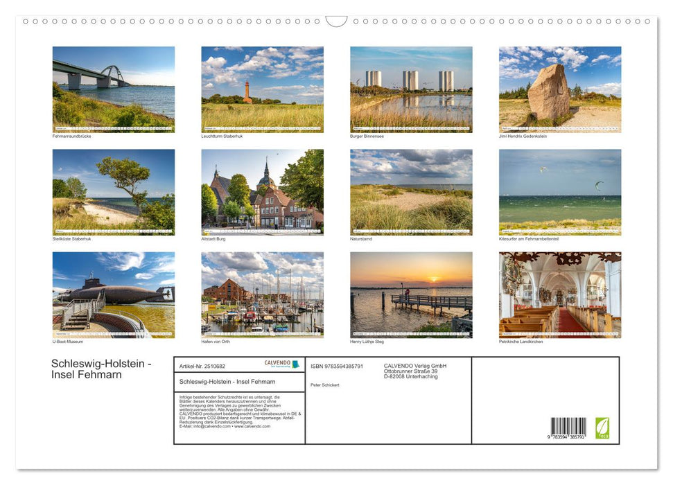 Schleswig-Holstein - Insel Fehmarn (CALVENDO Wandkalender 2027)