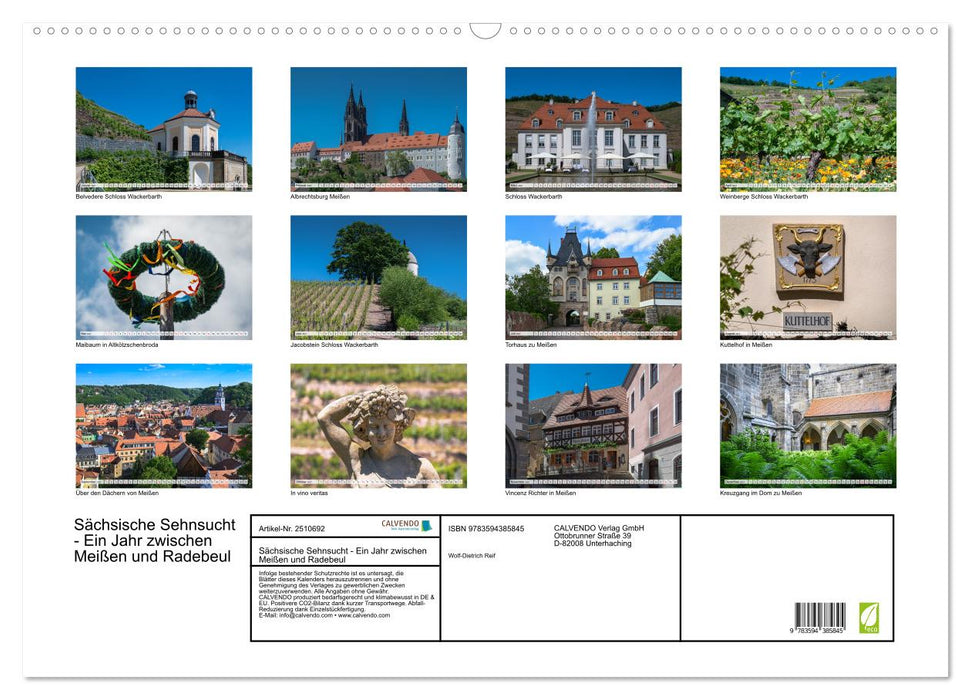 Sächsische Sehnsucht - Ein Jahr zwischen Meißen und Radebeul (CALVENDO Wandkalender 2027)