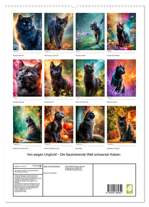 Von wegen Unglück! - Die faszinierende Welt schwarzer Katzen (CALVENDO Premium Wandkalender 2027)