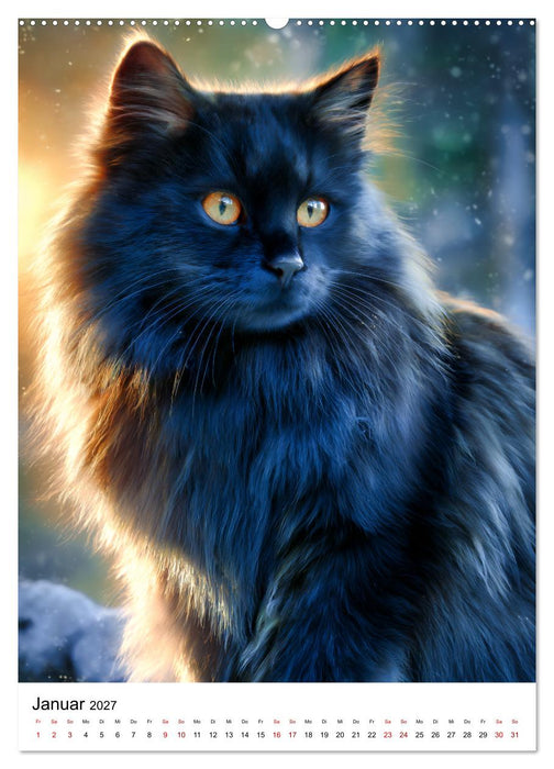 Von wegen Unglück! - Die faszinierende Welt schwarzer Katzen (CALVENDO Premium Wandkalender 2027)