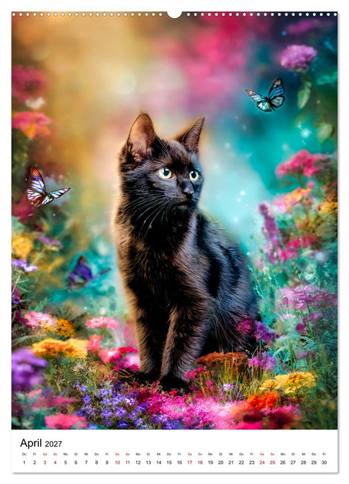 Von wegen Unglück! - Die faszinierende Welt schwarzer Katzen (CALVENDO Premium Wandkalender 2027)